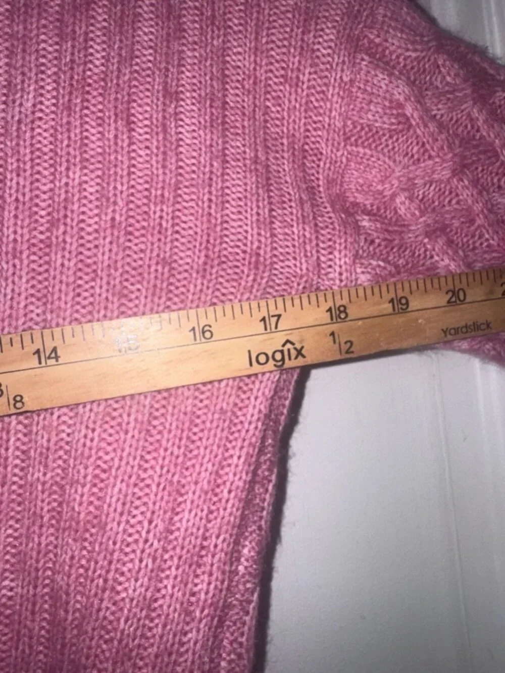 Derek Heart Womens Pink Cable-Knit Cropped Sweater Mock Neck Size M Polyester Bl - Picture 5 of 8